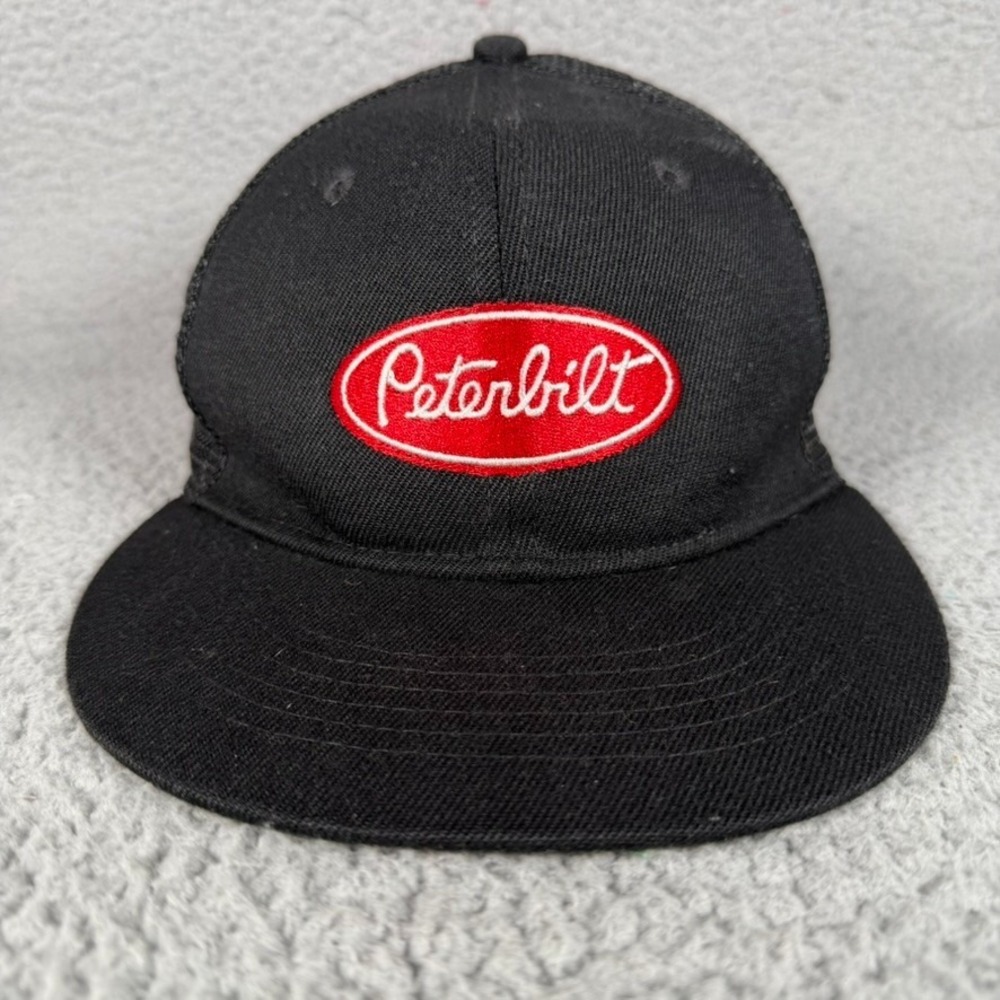 Peterbilt Trucker Hat Unisex One Size Black Three In Patch Logo Casual Workwear